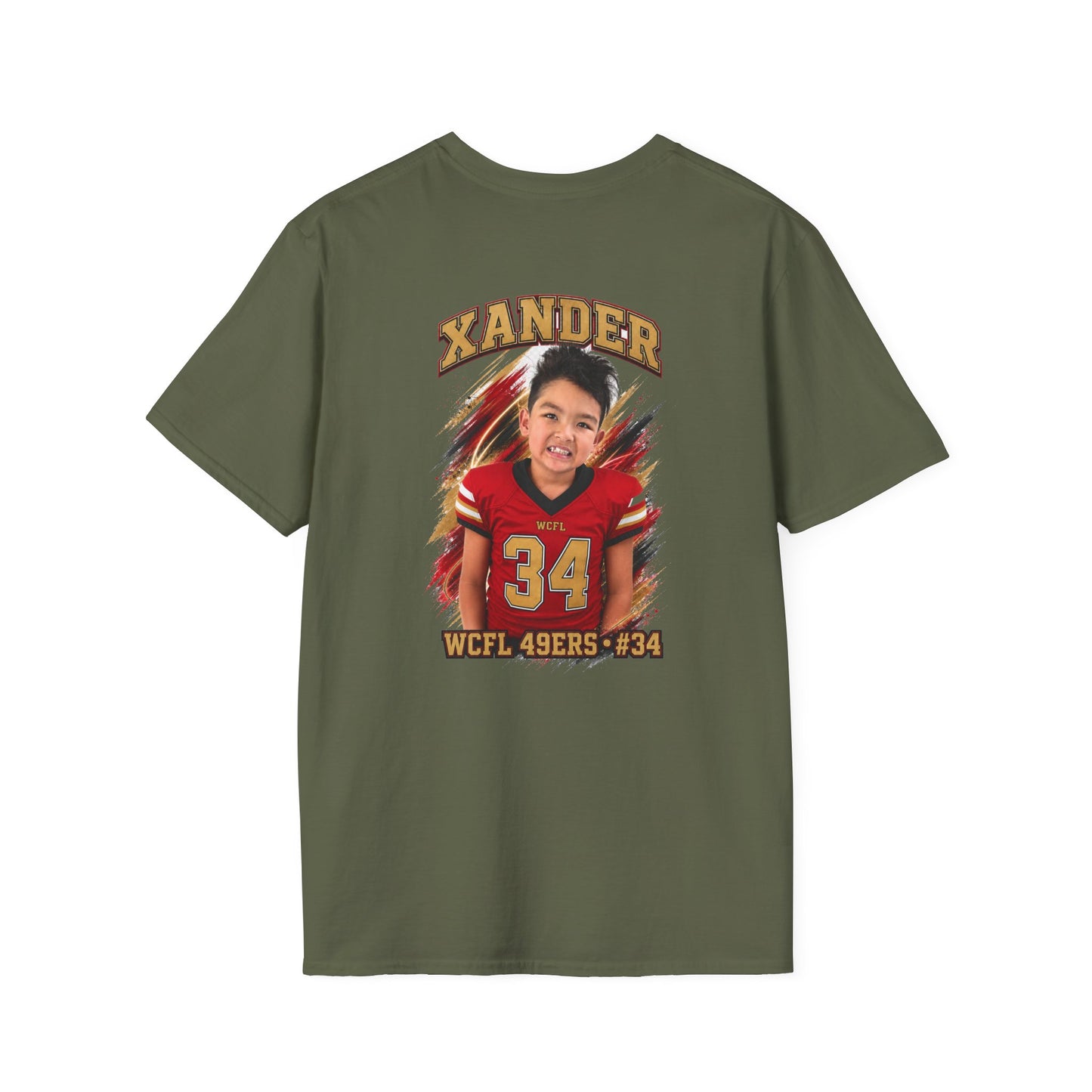 49ers WCFL Football Tee — Ultimate Division Jersey Shirt (Number 34 Xander)