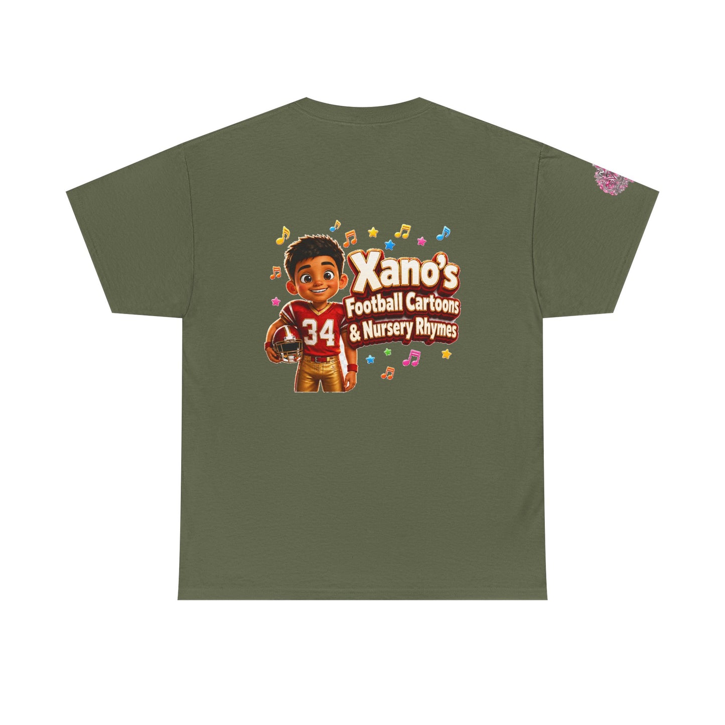 Kids Cartoon Football Tee — “Xano #34: Heart of a Champion” Cartoon Jersey