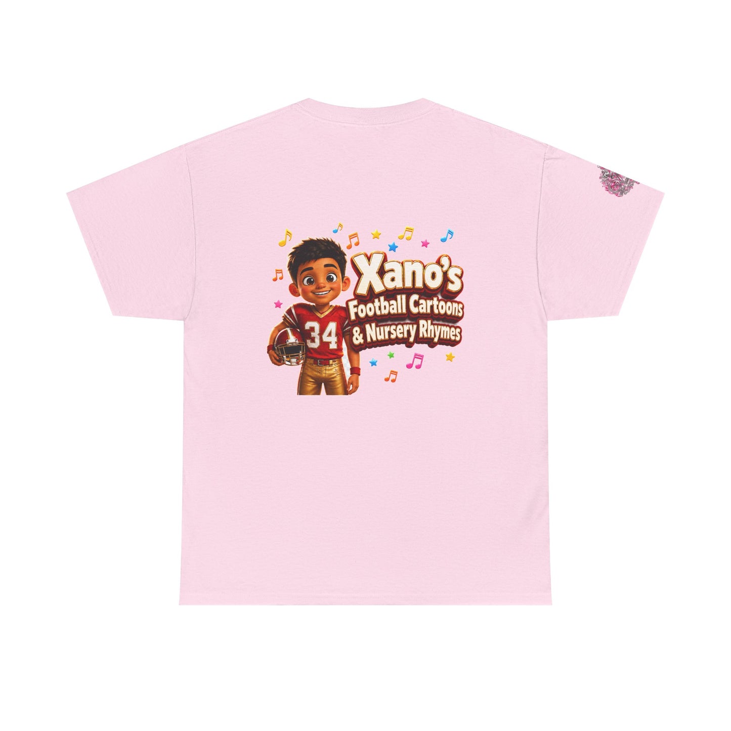 Kids Cartoon Football Tee — “Xano #34: Heart of a Champion” Cartoon Jersey