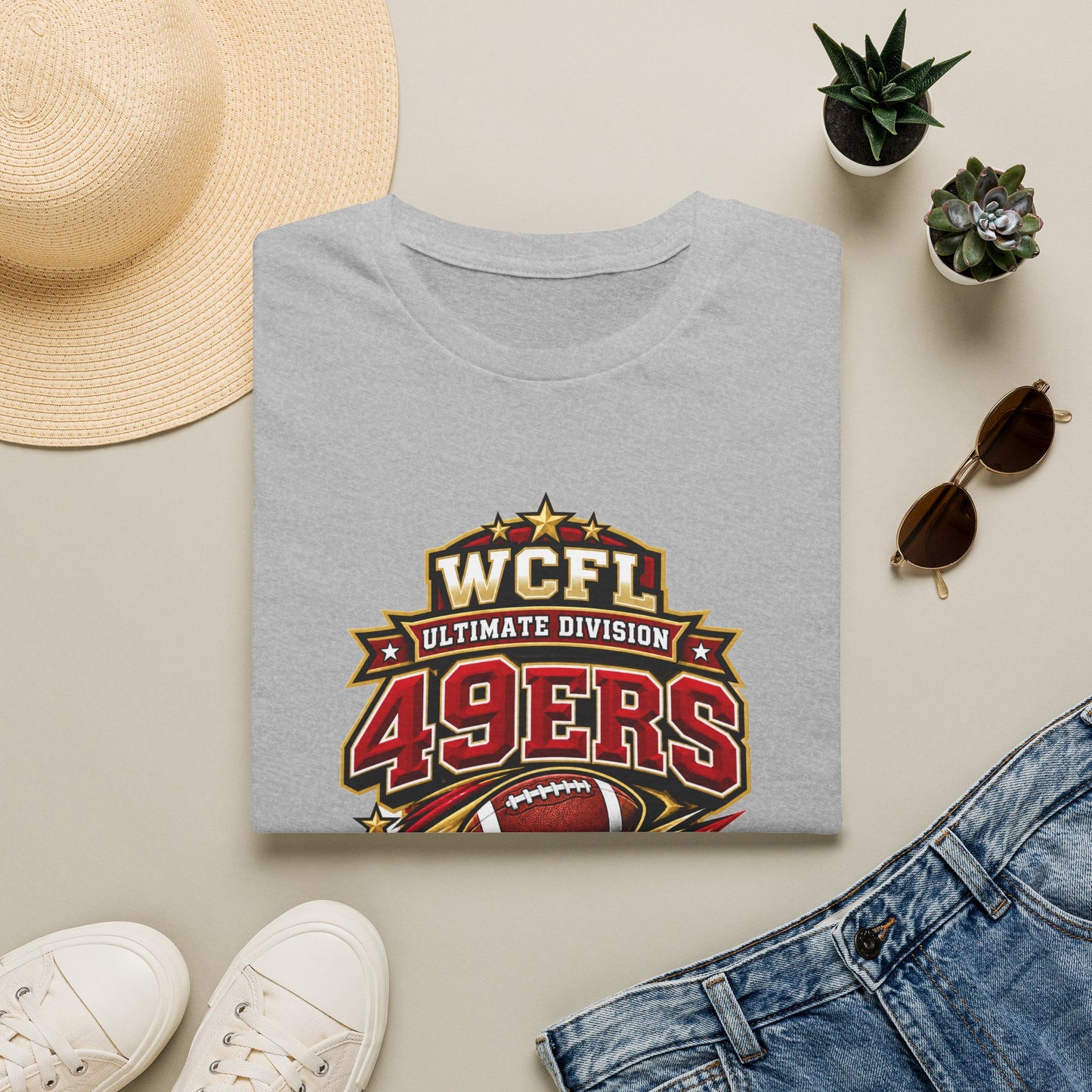 49ers WCFL Football Tee — Ultimate Division Jersey Shirt (Number 34 Xander)
