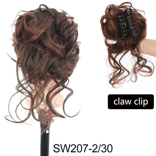 Synthetic Messy Curly Claw Hair Bun Chignon Hair Extensions Scrunchy - Getmgirlzworld Shop