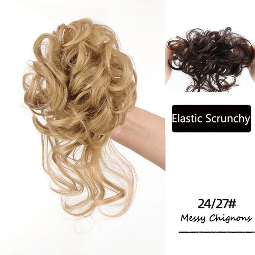 Synthetic Messy Curly Claw Hair Bun Chignon Hair Extensions Scrunchy - Getmgirlzworld Shop