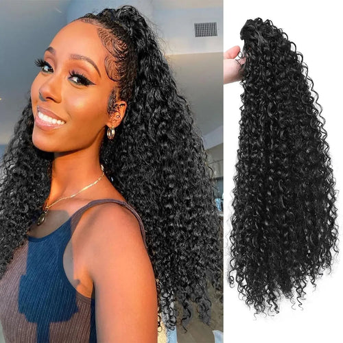 Long Afro Curly Drawstring Ponytail Synthetic Puffy Kinky Curly