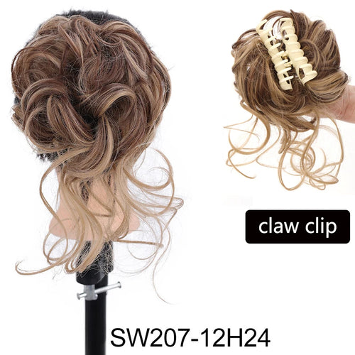 Synthetic Messy Curly Claw Hair Bun Chignon Hair Extensions Scrunchy - Getmgirlzworld Shop