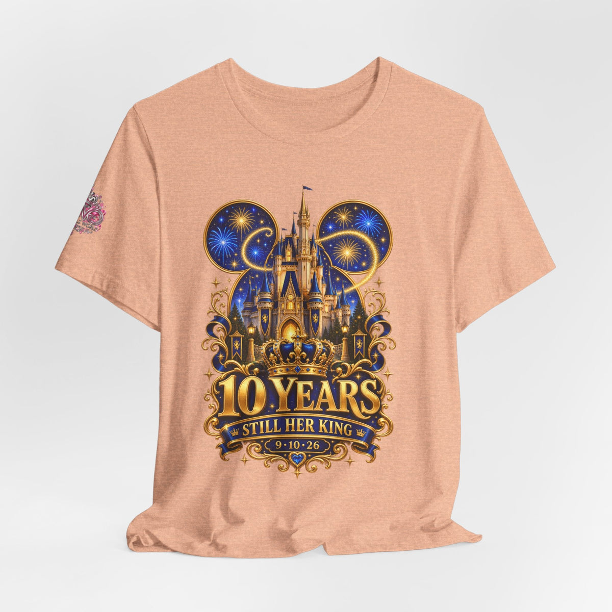 Anniversary Custom T-Shirt — "10 Years Still Her King" Personalized Castle Design - Getmgirlzworld Shop