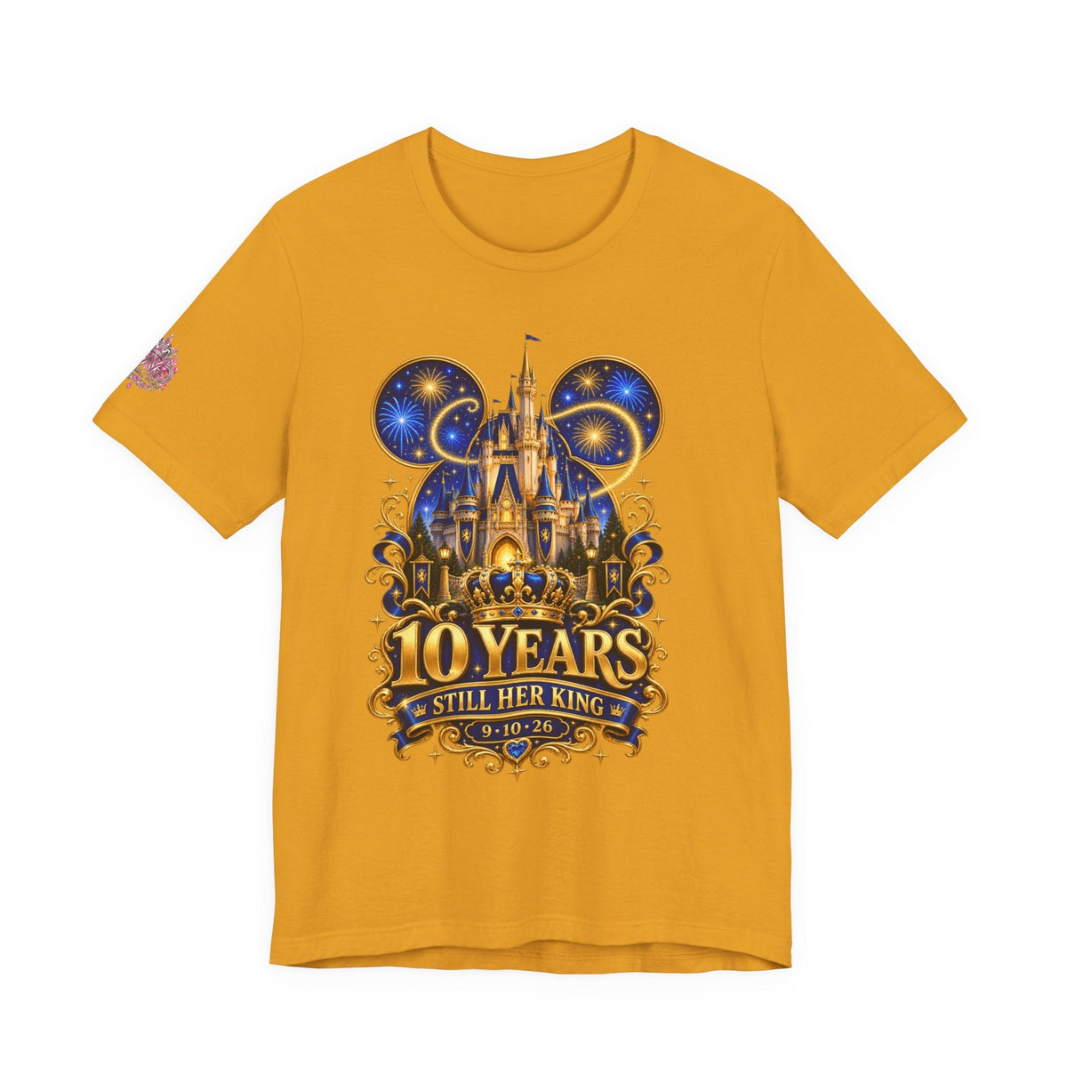 Anniversary Custom T-Shirt — "10 Years Still Her King" Personalized Castle Design - Getmgirlzworld Shop