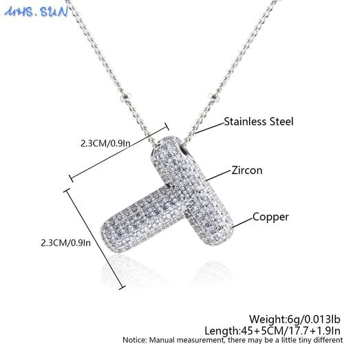Bubble Initial Necklace Letter A - Z Silver Color - Getmgirlzworld Shop