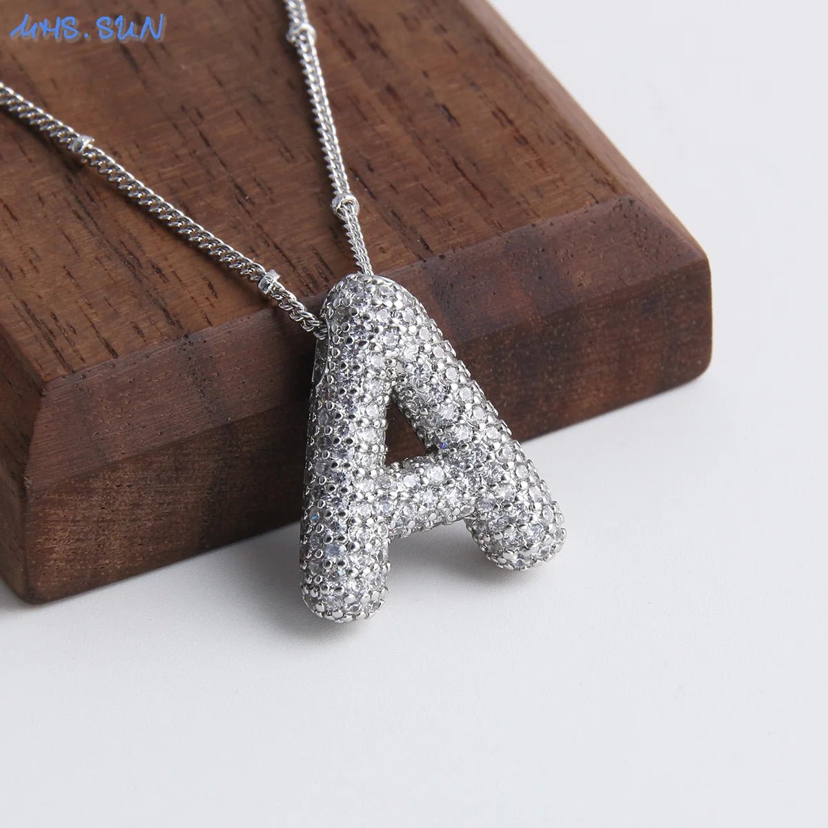 Bubble Initial Necklace Letter A - Z Silver Color - Getmgirlzworld Shop