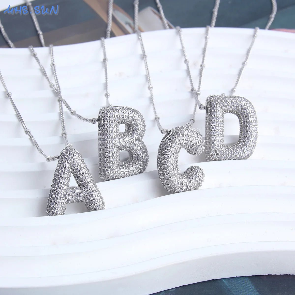 Bubble Initial Necklace Letter A - Z Silver Color - Getmgirlzworld Shop