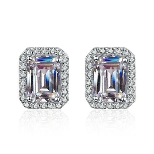 Certified Radiant Cut Moissanite Stud Earrings 1CT 2CT Colorless VVS - Getmgirlzworld Shop