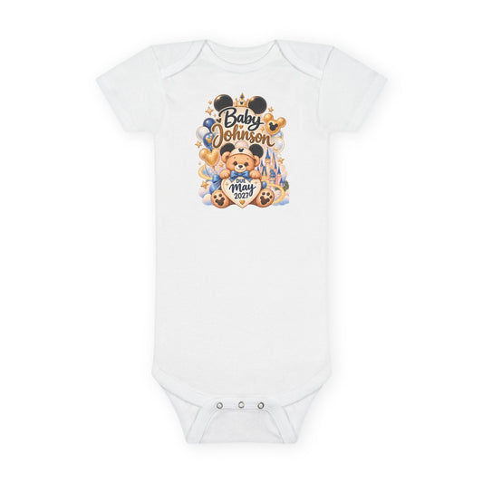 Custom Baby Short Sleeve Onesie – Disney Family Vacation Character Design - Getmgirlzworld Shop