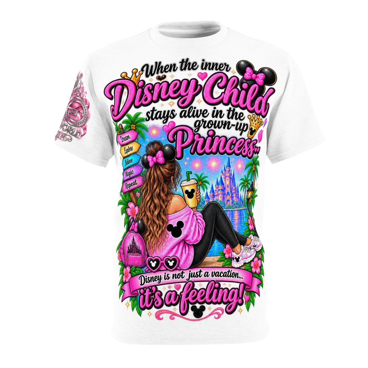 Disney Child Princess Tee – "When the inner Disney Child stays alive in the grown-up Princess" All-Over Print - Getmgirlzworld Shop