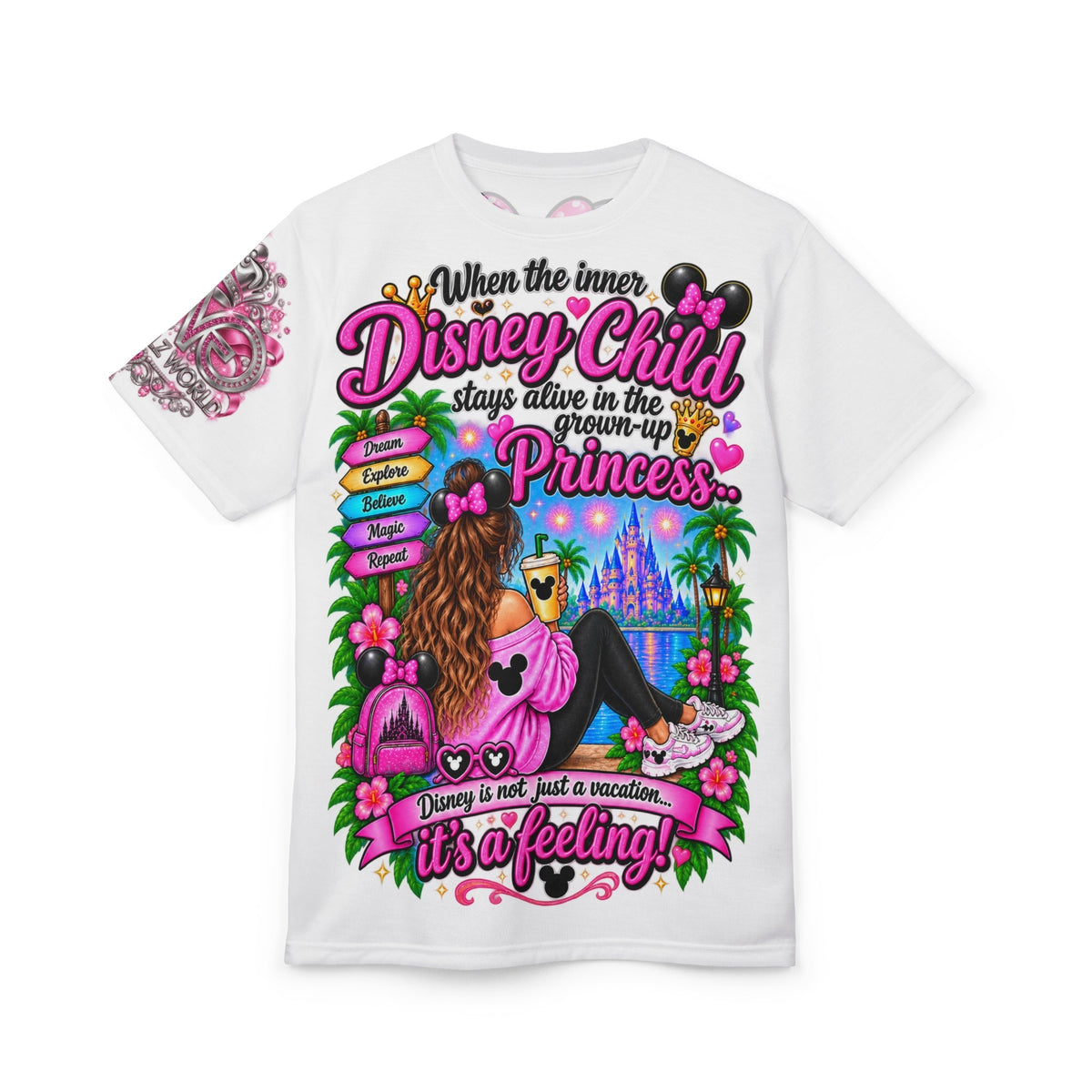 Disney Child Princess Tee – "When the inner Disney Child stays alive in the grown-up Princess" All-Over Print - Getmgirlzworld Shop