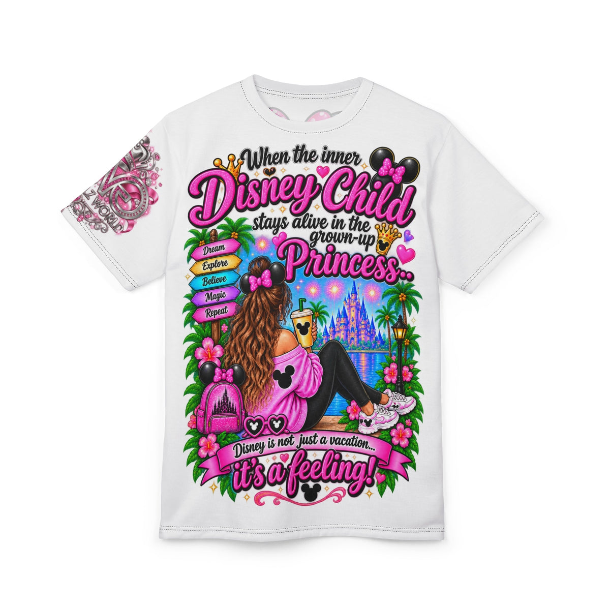 Disney Child Princess Tee – "When the inner Disney Child stays alive in the grown-up Princess" All-Over Print - Getmgirlzworld Shop