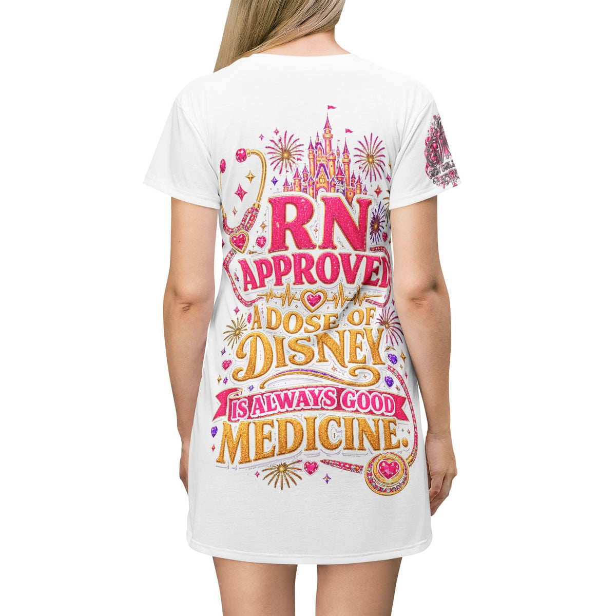 Disney RN T‑Shirt Dress — "I Need Disney for My Health" Nurse Approved Magical Medicine Dress - Getmgirlzworld Shop