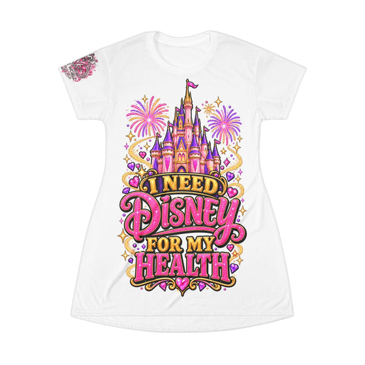 Disney RN T‑Shirt Dress — "I Need Disney for My Health" Nurse Approved Magical Medicine Dress - Getmgirlzworld Shop