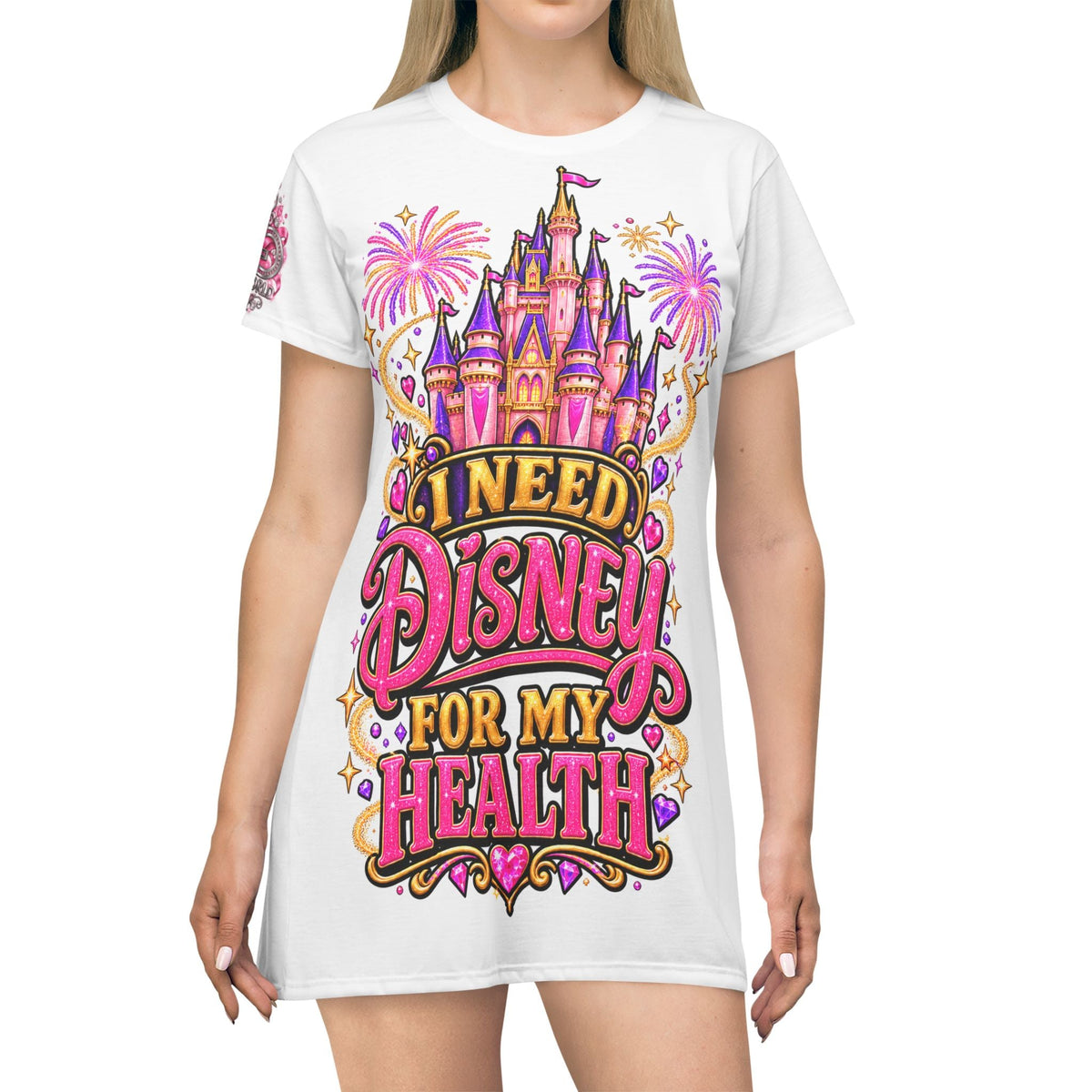Disney RN T‑Shirt Dress — "I Need Disney for My Health" Nurse Approved Magical Medicine Dress - Getmgirlzworld Shop