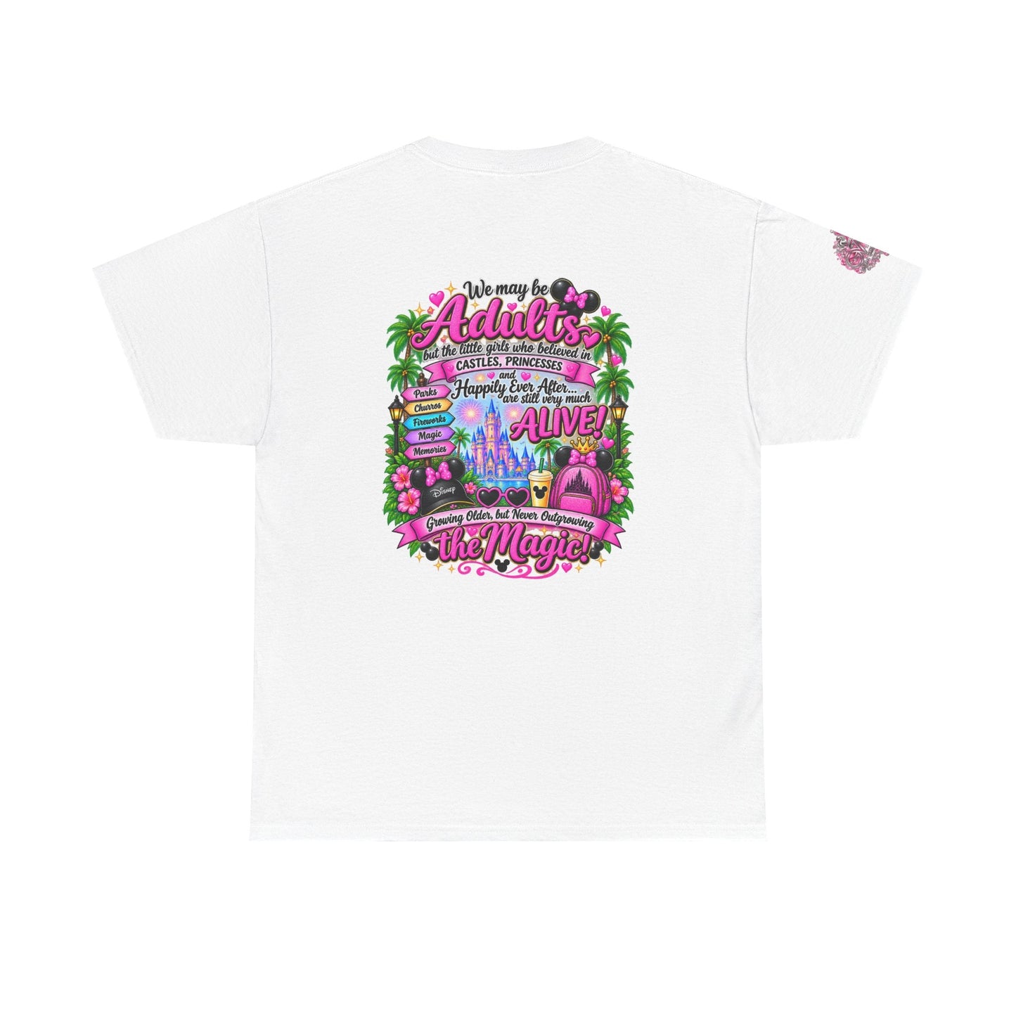 Disney Vacation T‑Shirt — "A Group of Adults Discover Their Inner Child" Pink Castle Tee - Getmgirlzworld Shop