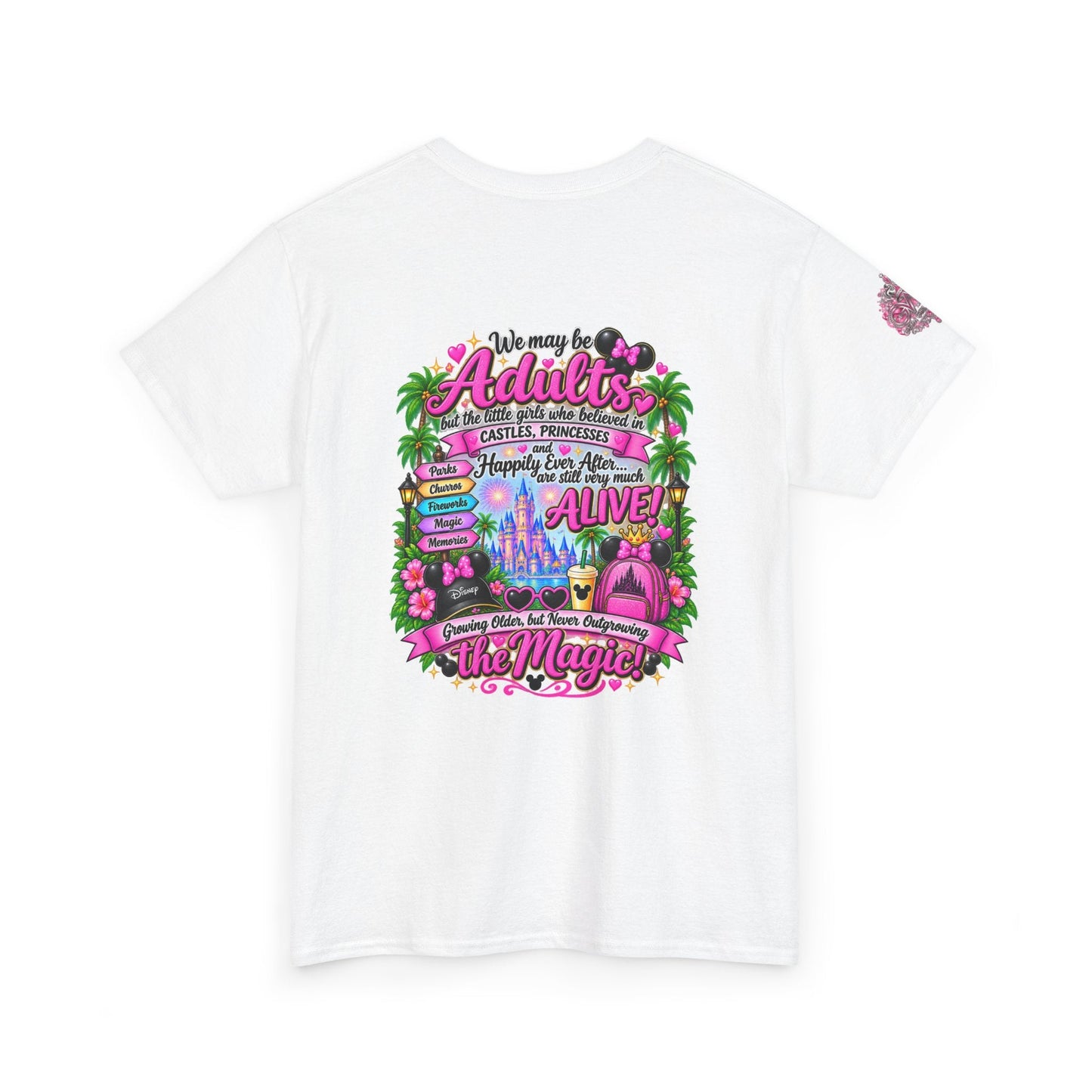 Disney Vacation T‑Shirt — "A Group of Adults Discover Their Inner Child" Pink Castle Tee - Getmgirlzworld Shop
