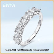 Moissanite Engagement Ring - 10-Stone Trillion Cut, 1CT DEW, S925 Silver, 18K Gold Plated