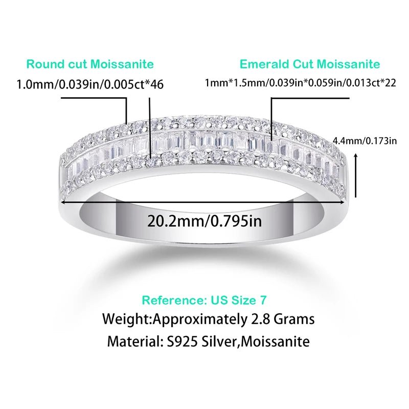 Full Moissanite Wedding Ring for Woman 925 Sterling Silver - Getmgirlzworld Shop