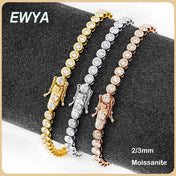 GRA Certified 2/3mm Full Moissanite Tennis Bracelet for Women