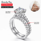 GRA Certified 3.5cttw All Moissanite Row Rings Set For Women S925