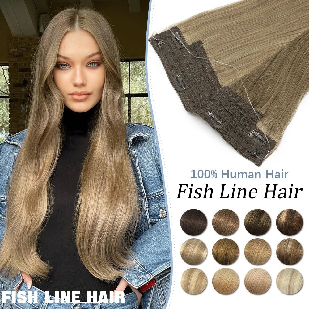 Human Hair Extension Fish Line Crystal Elastic Line Hair Extension - Getmgirlzworld Shop