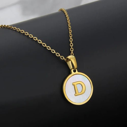 Initial Letter Necklaces for Women Trendy Stainless Steel Circle - Getmgirlzworld Shop
