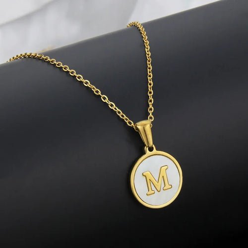 Initial Letter Necklaces for Women Trendy Stainless Steel Circle - Getmgirlzworld Shop
