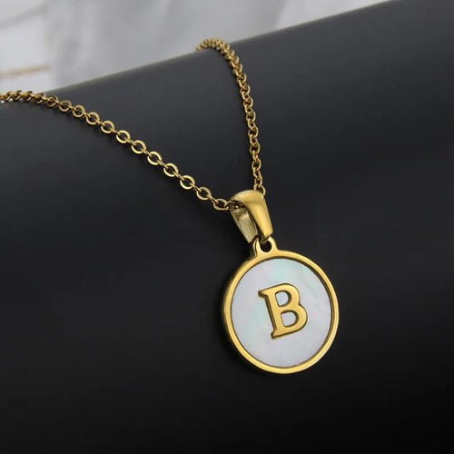 Initial Letter Necklaces for Women Trendy Stainless Steel Circle - Getmgirlzworld Shop