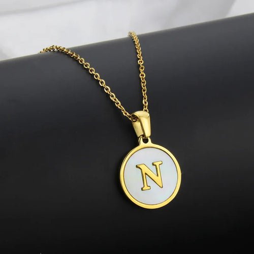 Initial Letter Necklaces for Women Trendy Stainless Steel Circle - Getmgirlzworld Shop