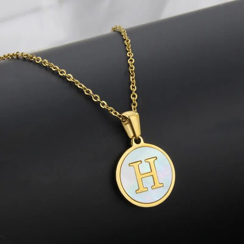 Initial Letter Necklaces for Women Trendy Stainless Steel Circle - Getmgirlzworld Shop