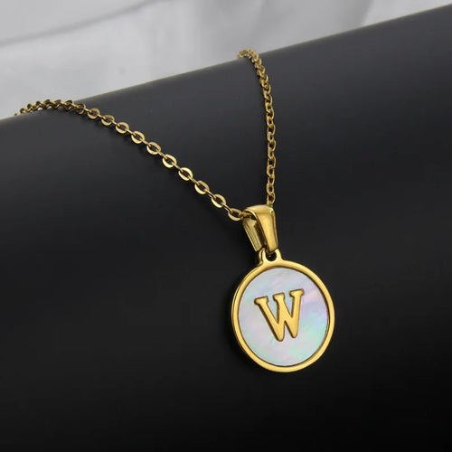 Initial Letter Necklaces for Women Trendy Stainless Steel Circle - Getmgirlzworld Shop