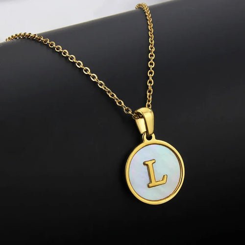 Initial Letter Necklaces for Women Trendy Stainless Steel Circle - Getmgirlzworld Shop
