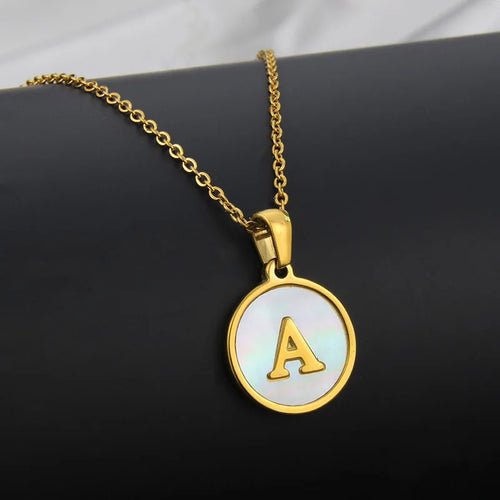 Initial Letter Necklaces for Women Trendy Stainless Steel Circle - Getmgirlzworld Shop
