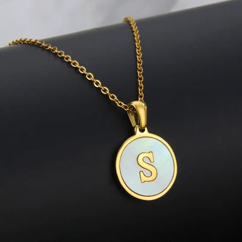 Initial Letter Necklaces for Women Trendy Stainless Steel Circle - Getmgirlzworld Shop