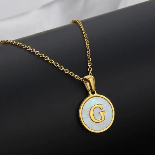 Initial Letter Necklaces for Women Trendy Stainless Steel Circle - Getmgirlzworld Shop