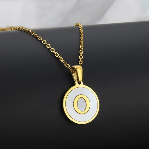 Initial Letter Necklaces for Women Trendy Stainless Steel Circle - Getmgirlzworld Shop