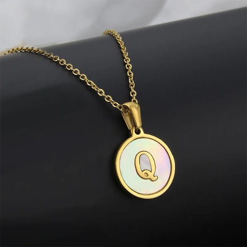 Initial Letter Necklaces for Women Trendy Stainless Steel Circle - Getmgirlzworld Shop