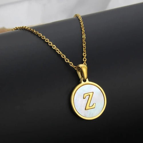 Initial Letter Necklaces for Women Trendy Stainless Steel Circle - Getmgirlzworld Shop