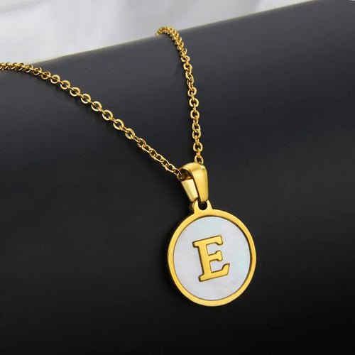 Initial Letter Necklaces for Women Trendy Stainless Steel Circle - Getmgirlzworld Shop