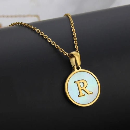 Initial Letter Necklaces for Women Trendy Stainless Steel Circle - Getmgirlzworld Shop