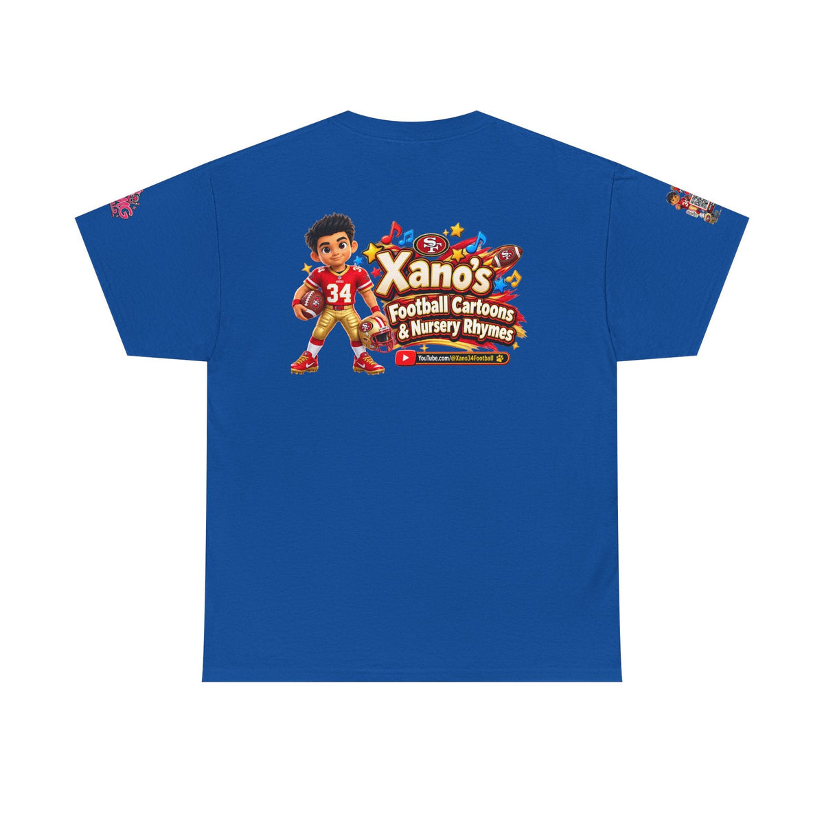 Kid's Football Cartoon Adult Tee — “Xano #34: Heart of a Champion” Cartoon Jersey - Getmgirlzworld Shop