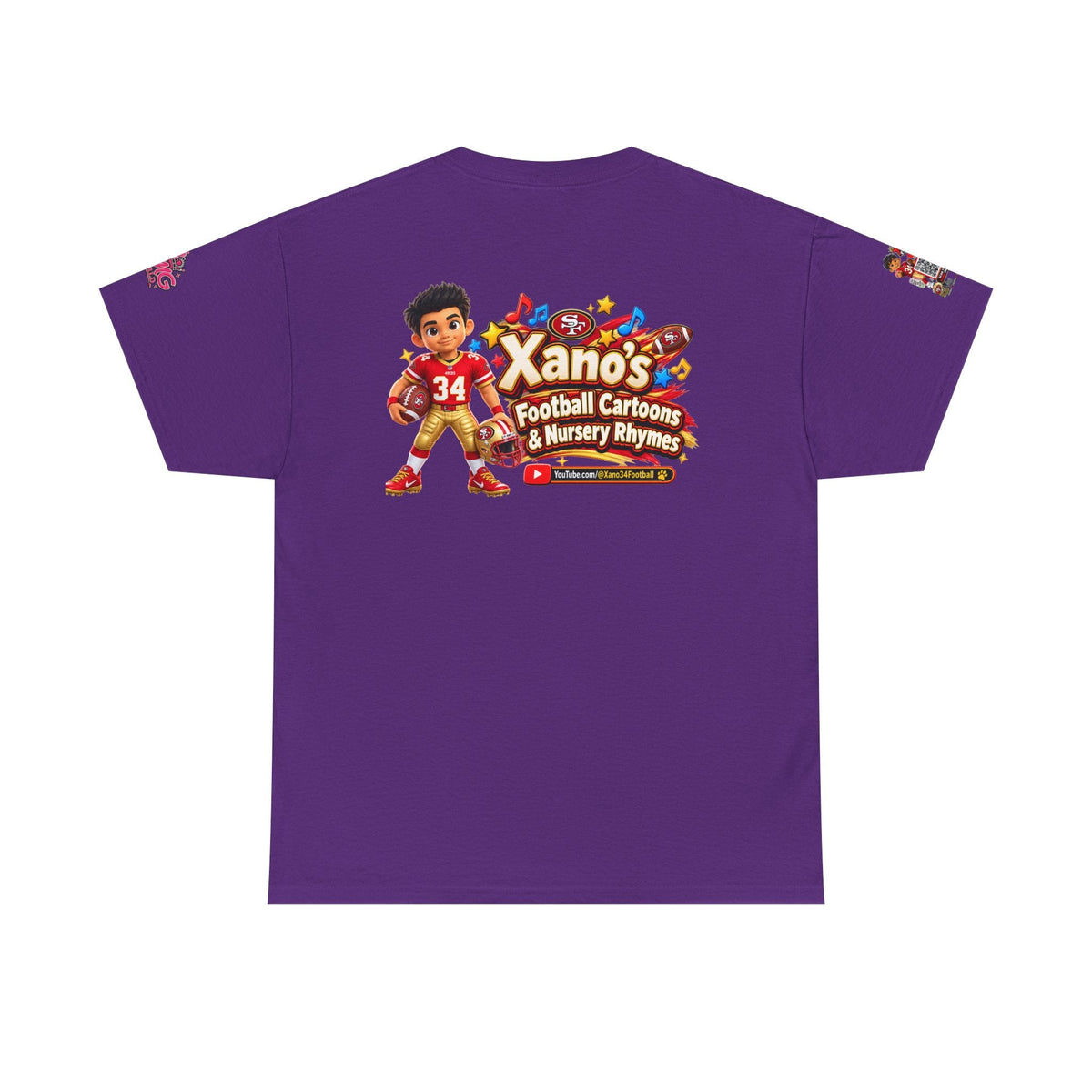 Kid's Football Cartoon Adult Tee — “Xano #34: Heart of a Champion” Cartoon Jersey - Getmgirlzworld Shop