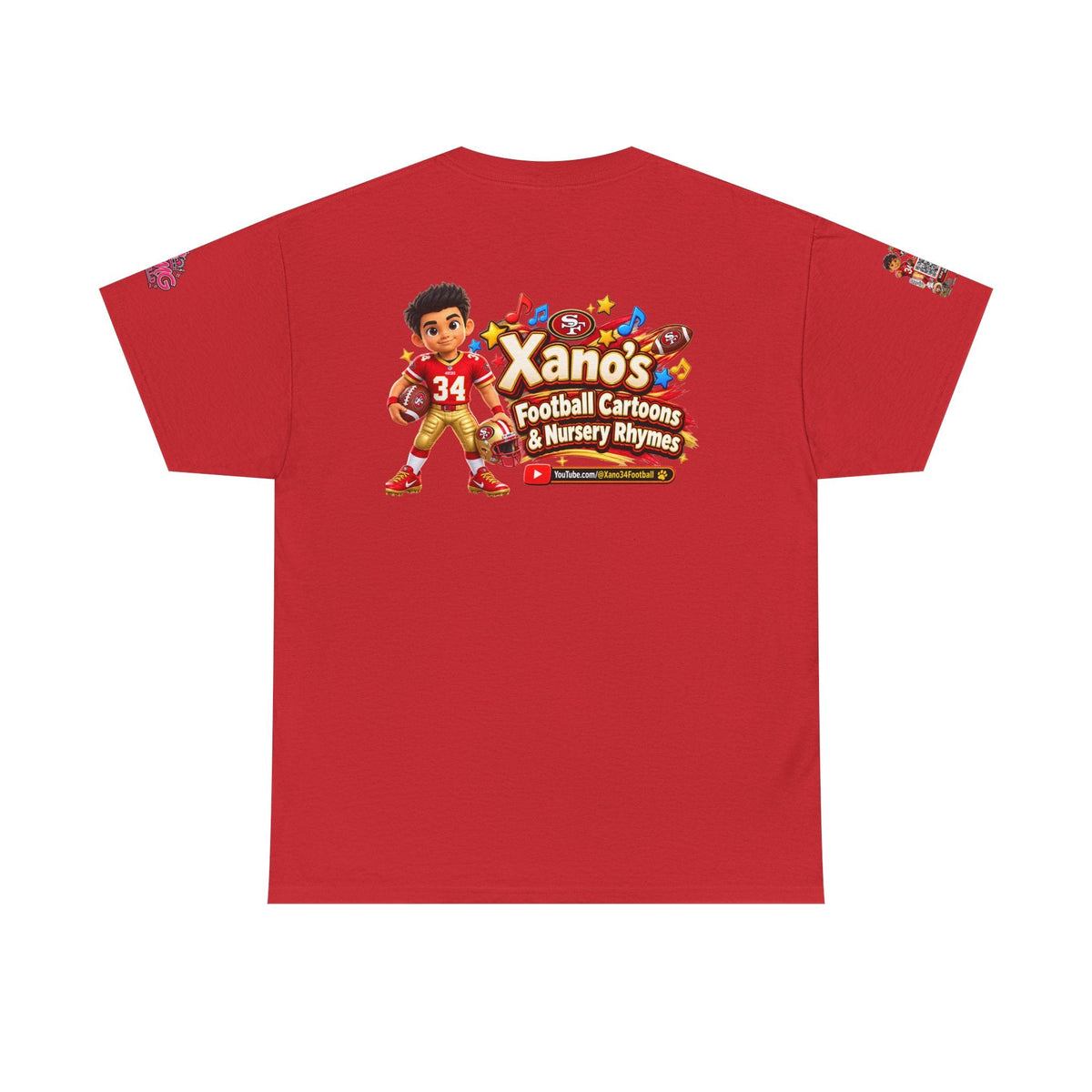 Kid's Football Cartoon Adult Tee — “Xano #34: Heart of a Champion” Cartoon Jersey - Getmgirlzworld Shop