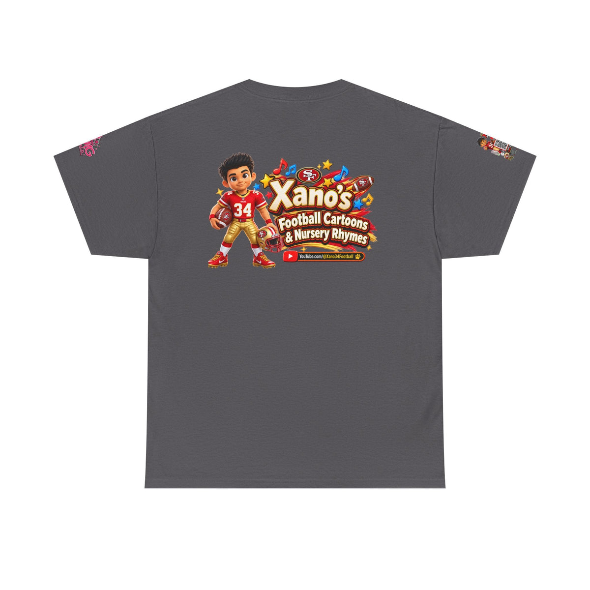 Kid's Football Cartoon Adult Tee — “Xano #34: Heart of a Champion” Cartoon Jersey - Getmgirlzworld Shop