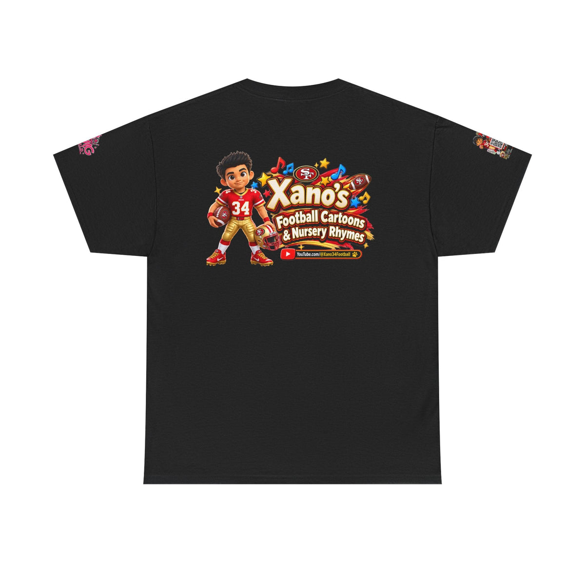 Kid's Football Cartoon Adult Tee — “Xano #34: Heart of a Champion” Cartoon Jersey - Getmgirlzworld Shop