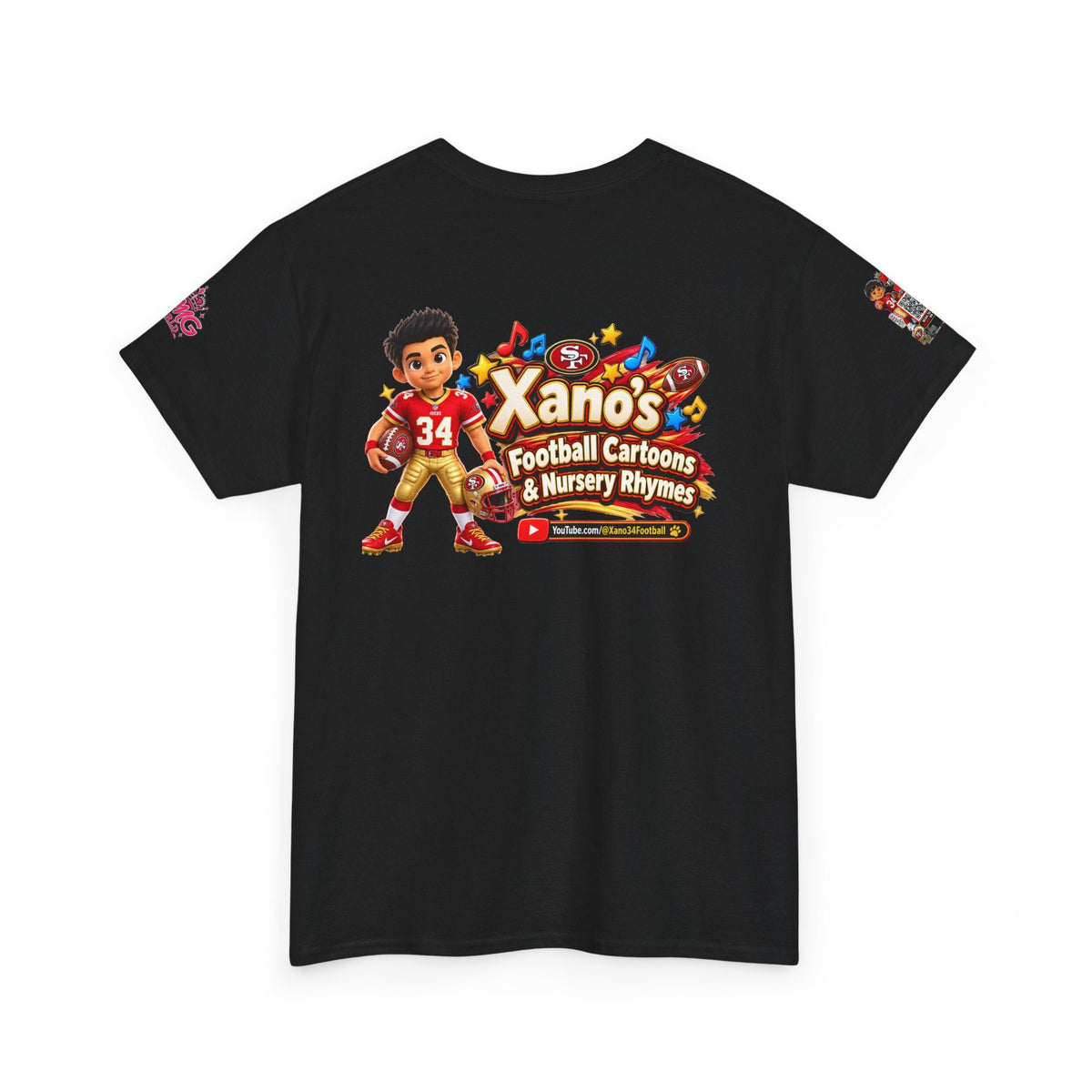 Kid's Football Cartoon Adult Tee — “Xano #34: Heart of a Champion” Cartoon Jersey - Getmgirlzworld Shop