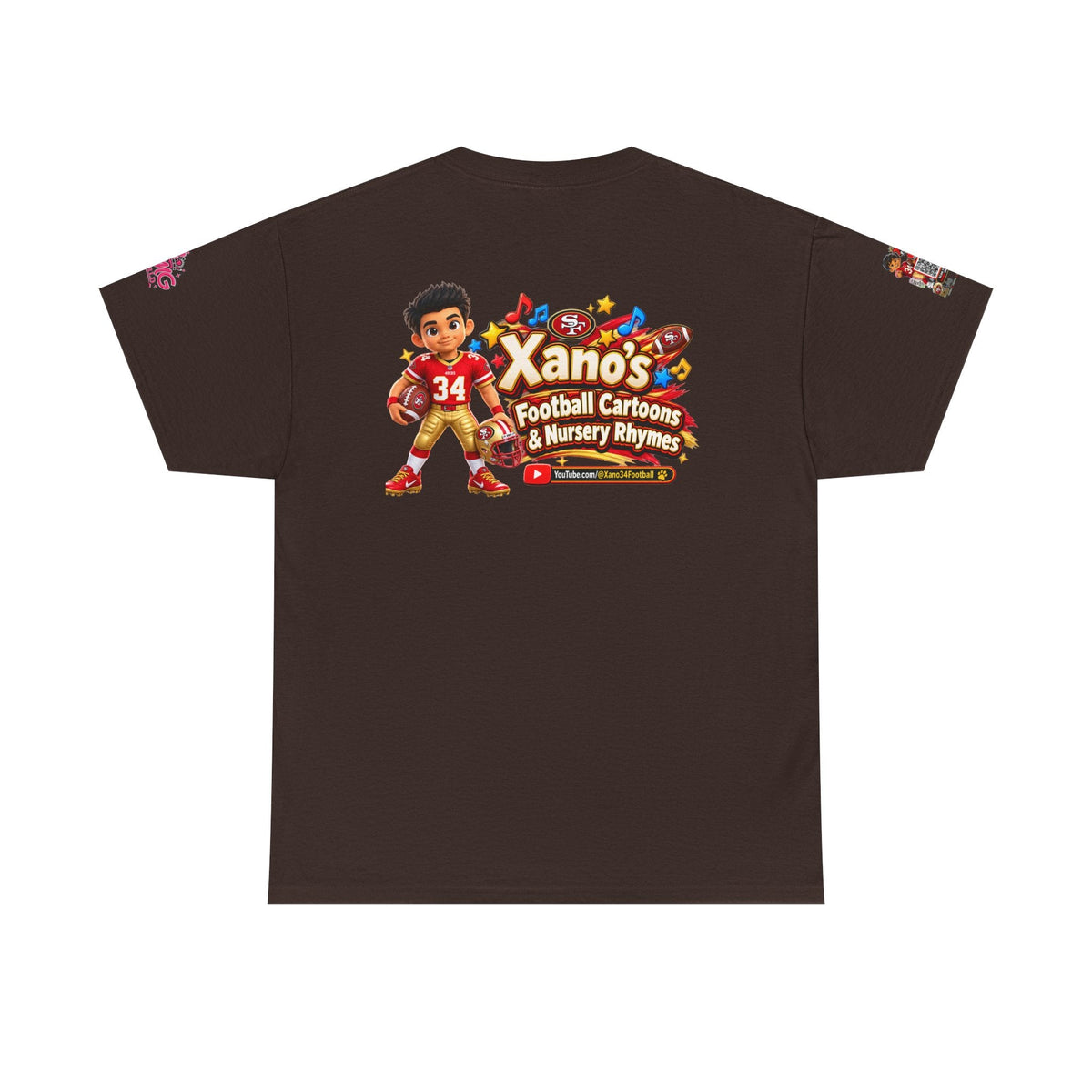 Kid's Football Cartoon Adult Tee — “Xano #34: Heart of a Champion” Cartoon Jersey - Getmgirlzworld Shop